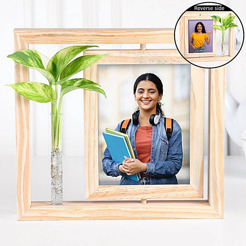 Personalised Rotating Photo Frame & Plant