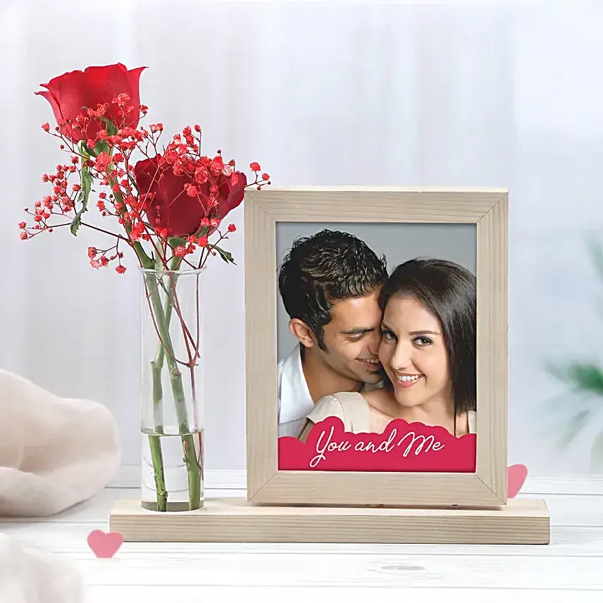 Personalised Together Forever Frame With Red Roses