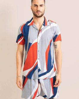 Men’s Red and Blue Beach Wear Set