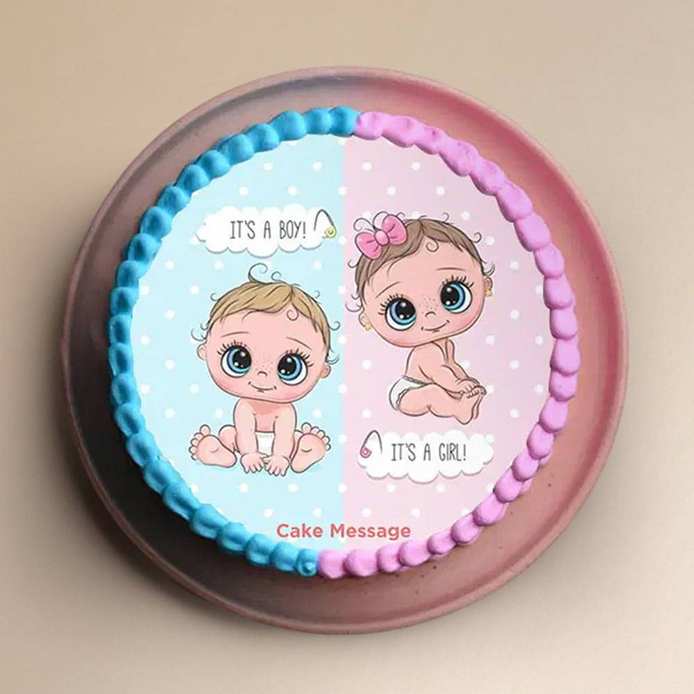 Pink N Blue Baby Shower Theme Cake