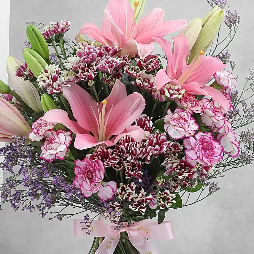 Pink N Purple Trio Bloom Bouquet