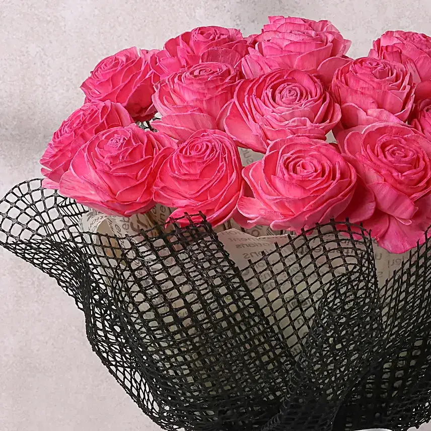 Eternal Pink Dry Rose Unscented Bouquet