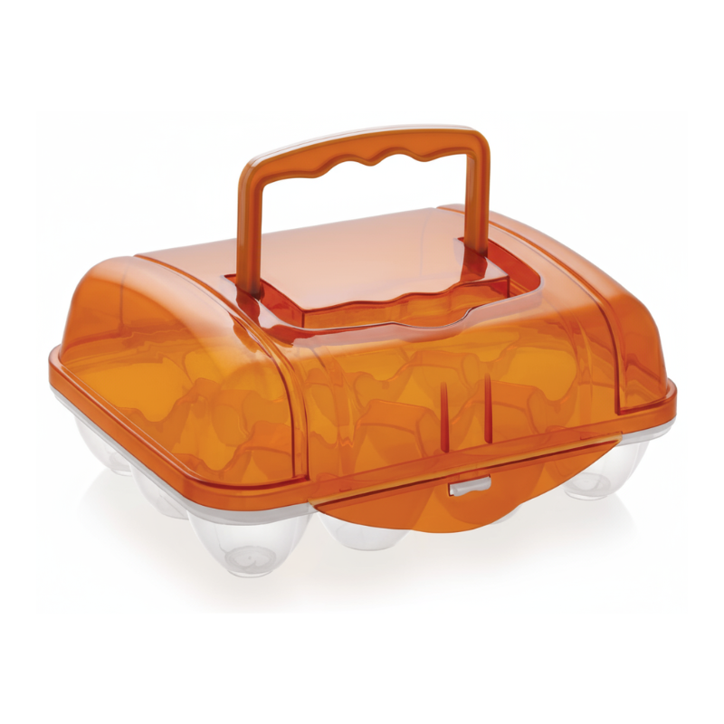 Plastic Egg Basket of 12 Egg Slot  – Durable Egg Storage Box with Handle for Fridge, Kitchen & Travel (Random Color-Pack of 1) Buy @ ₹149
