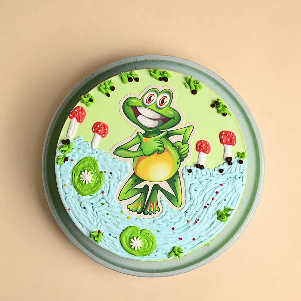 Playful Frog Paradise Cake
