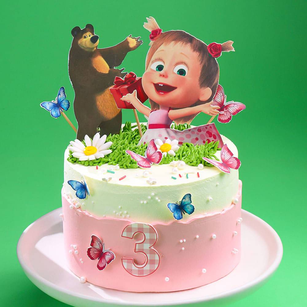 Playful Masha N Bear Theme Cake