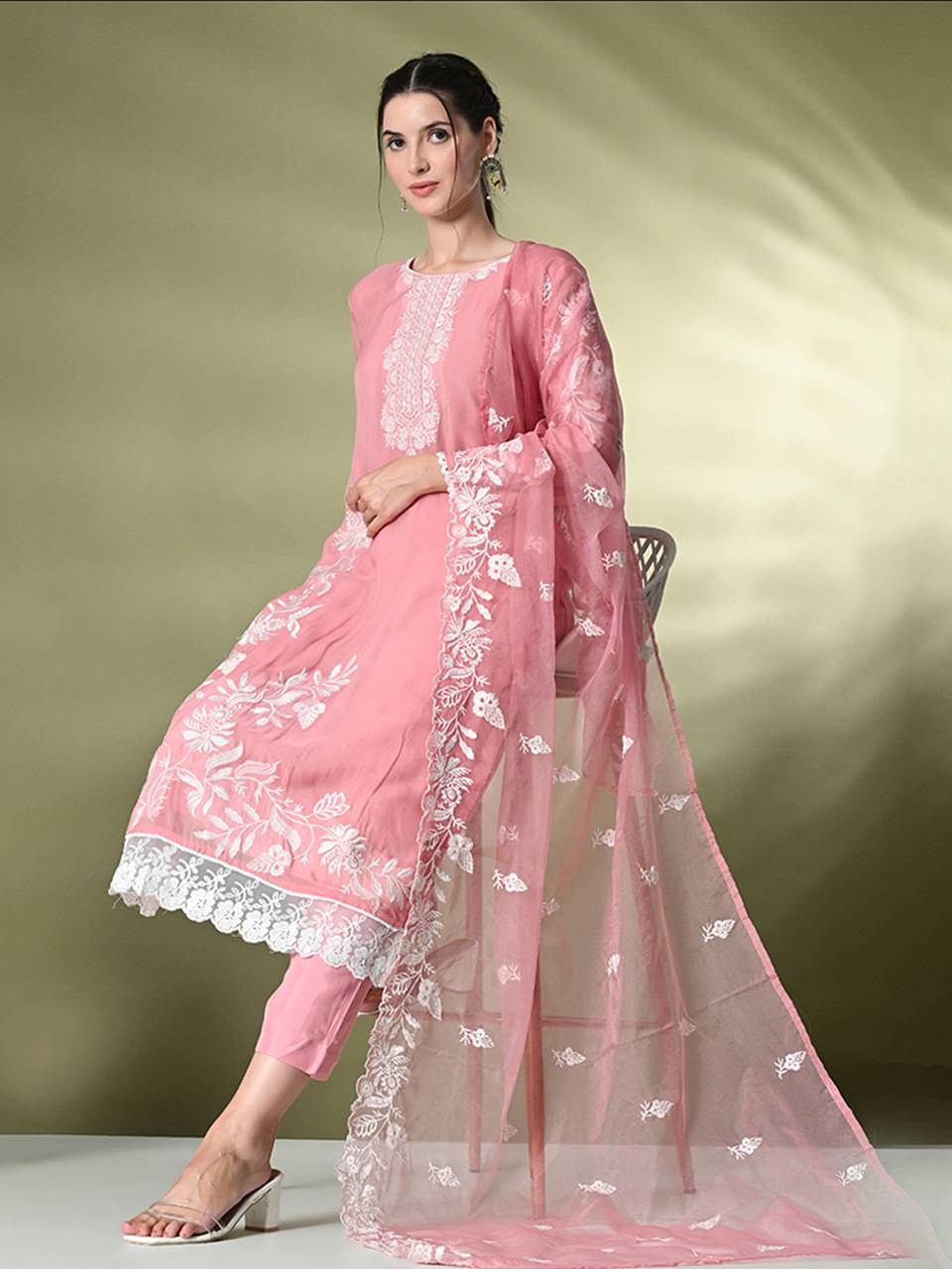Faeezah Pink Pakistani Chikankari Suit Elegance Buy @ ₹2800