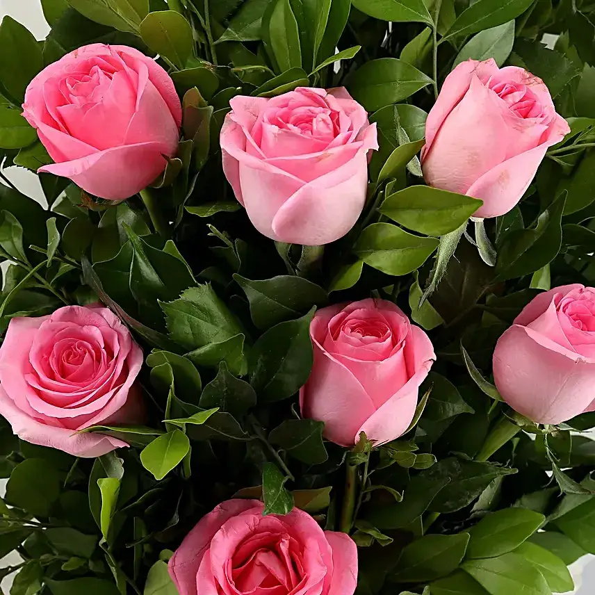 Pretty In Pastel Roses Bouquet & Truffle Cake