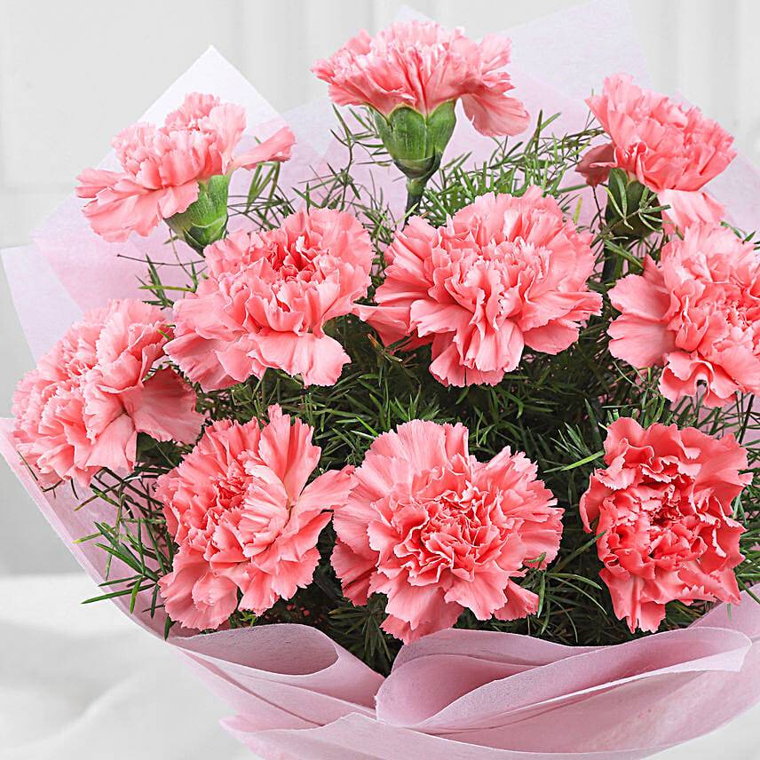 Pretty Pink Carnations Flower Bouquet