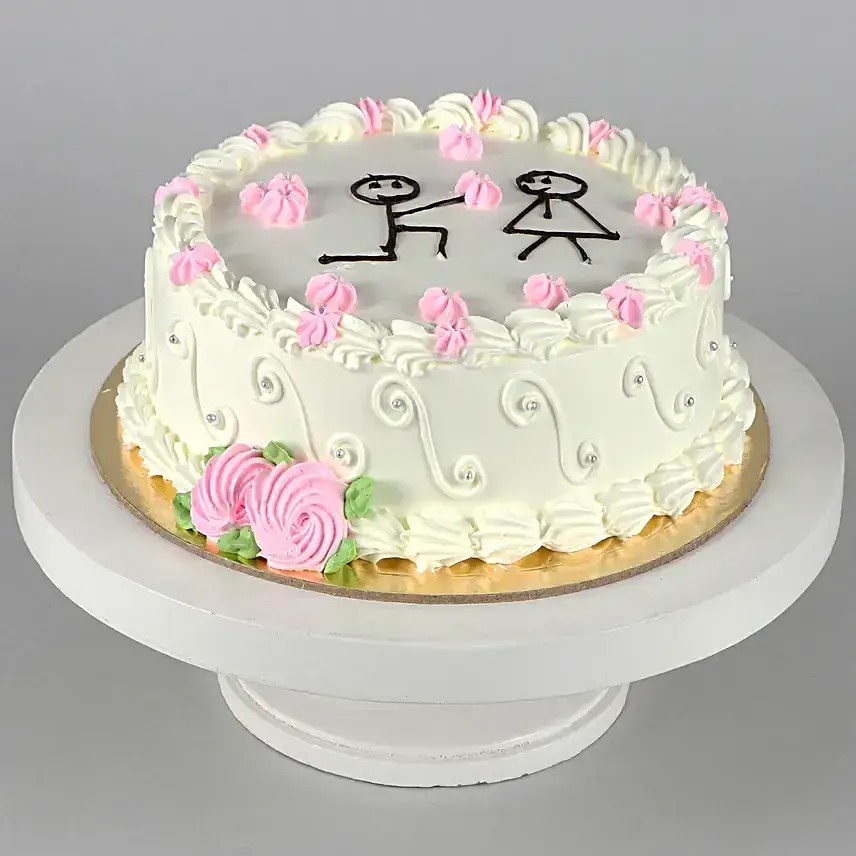 Pretty Propose Pineapple Cake- Eggless Half Kg