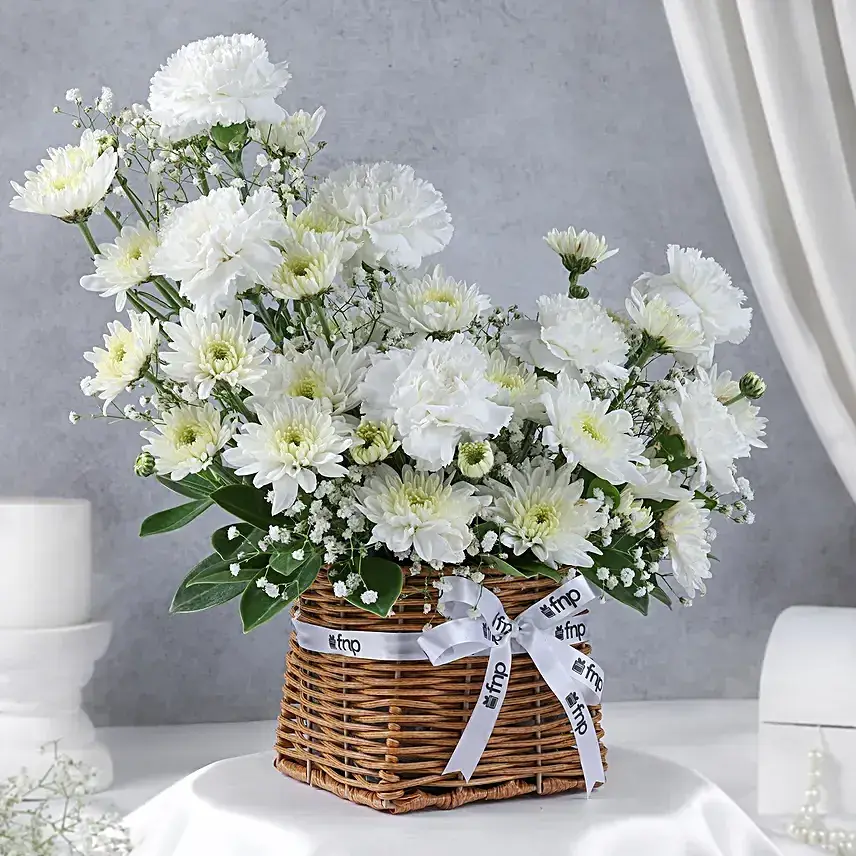 Pristine Beauty Floral Basket