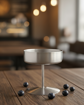 Stemline Pedestal Dessert Bowl - Silver