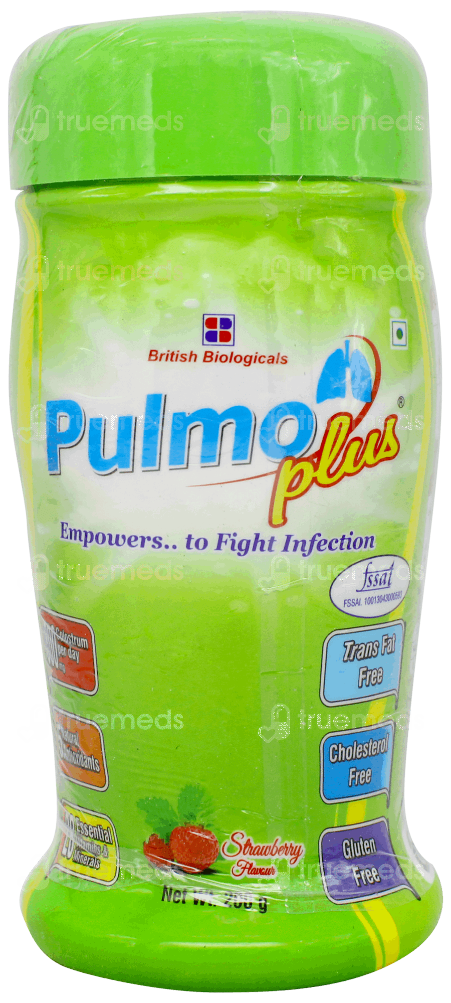 Pulmo Plus Strawberry Flavour Powder 200gm