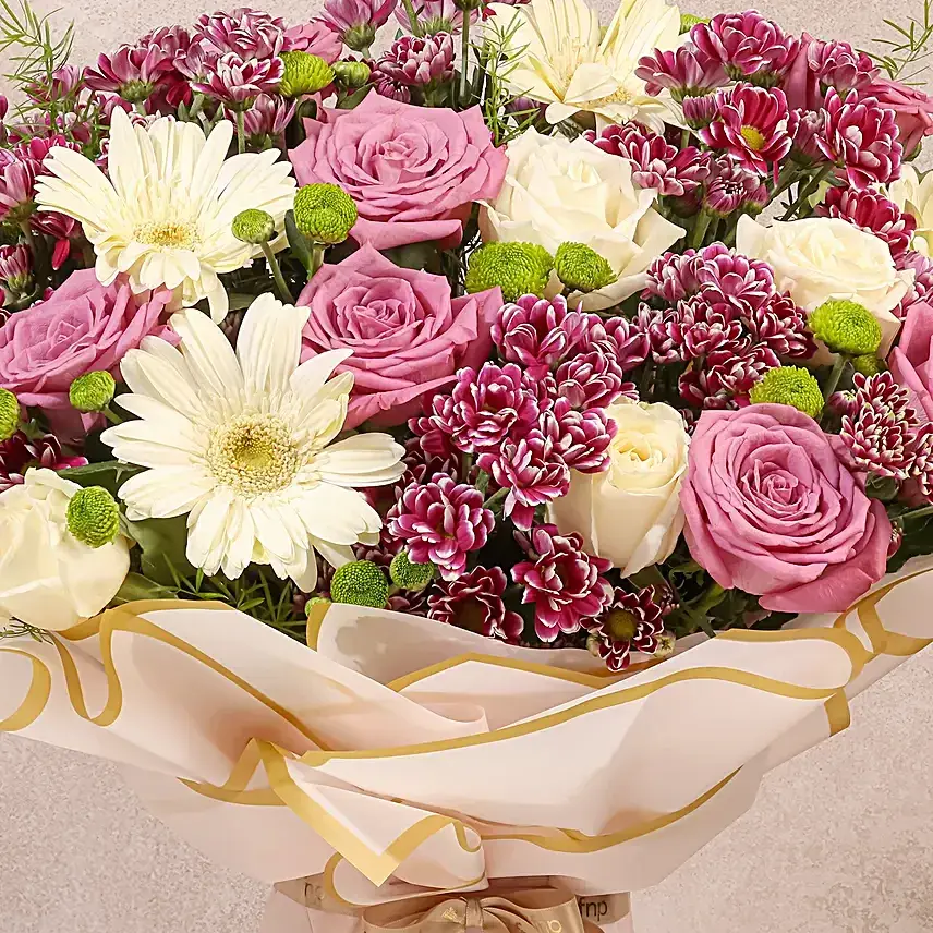 Purple n White Roses Floral Display