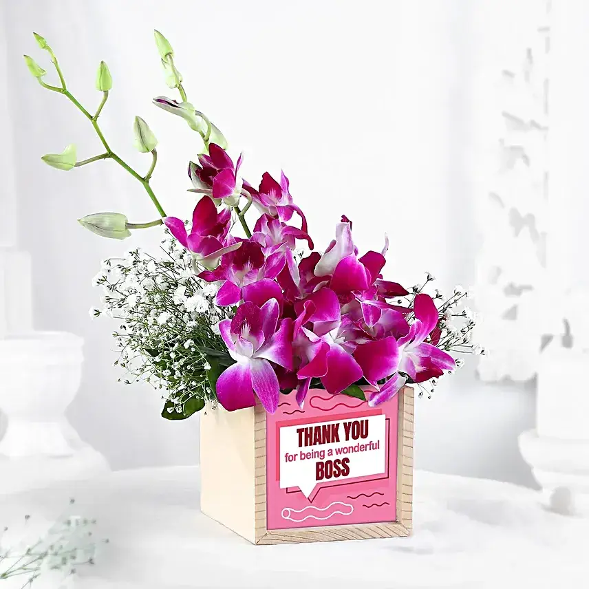 Purple Orchids Bloom in Boss Day Gift for Boss Day