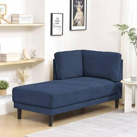 Lacrista Fabric Chaise Launger in Navy Blue Colour