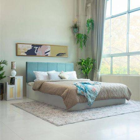 Yantra Engineered Wood Queen Size Bed In White Finish