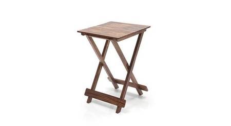 Latt Folding Table-Stool Tall Teak Finish