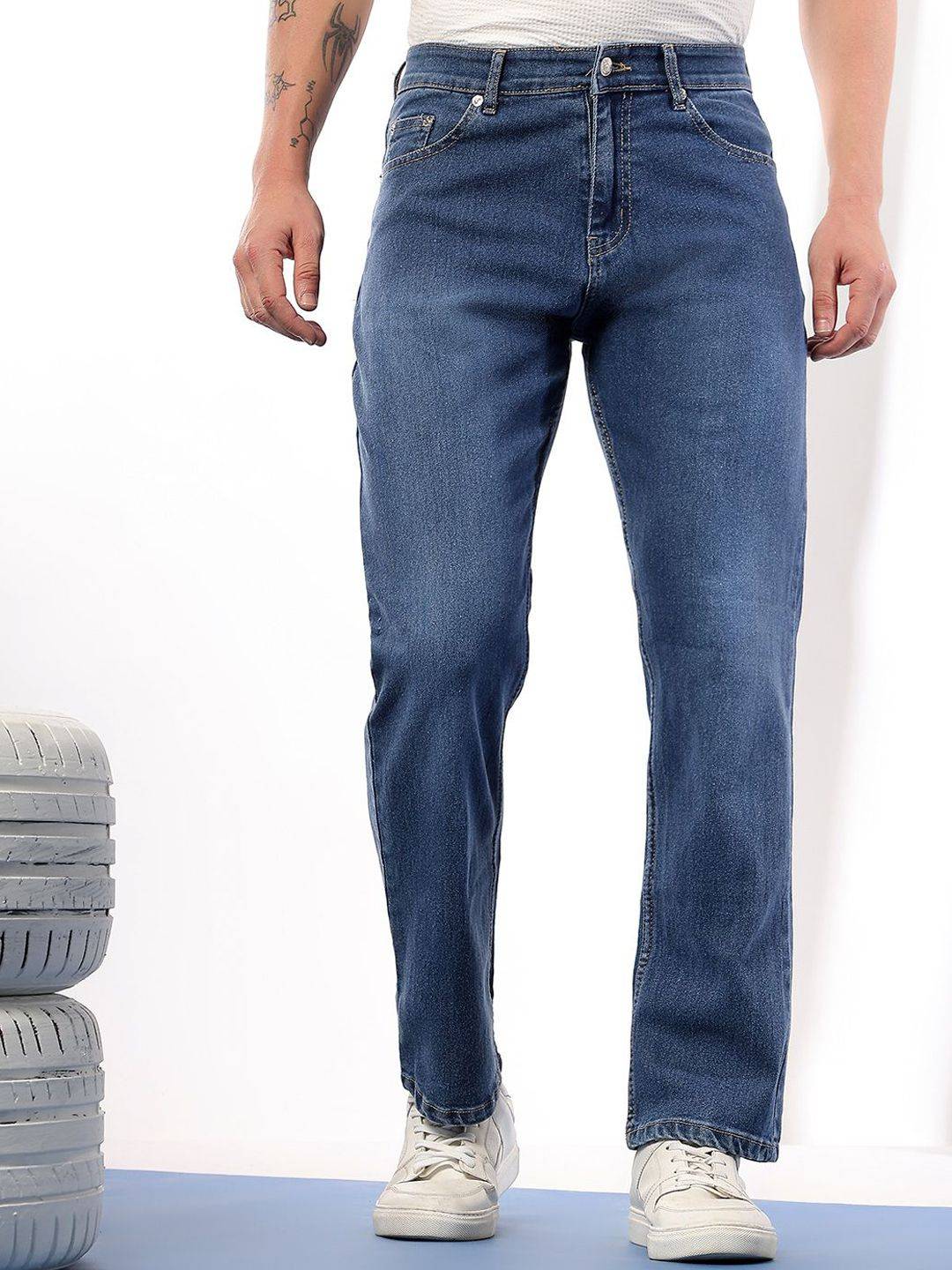 Kotty Men Comfort Regular Fit Mid-Rise Stretchable Jeans