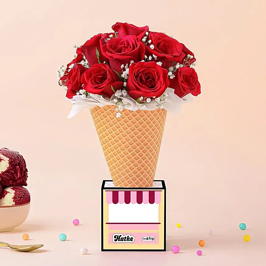 Red Velvet Roses & Chocolate Combo