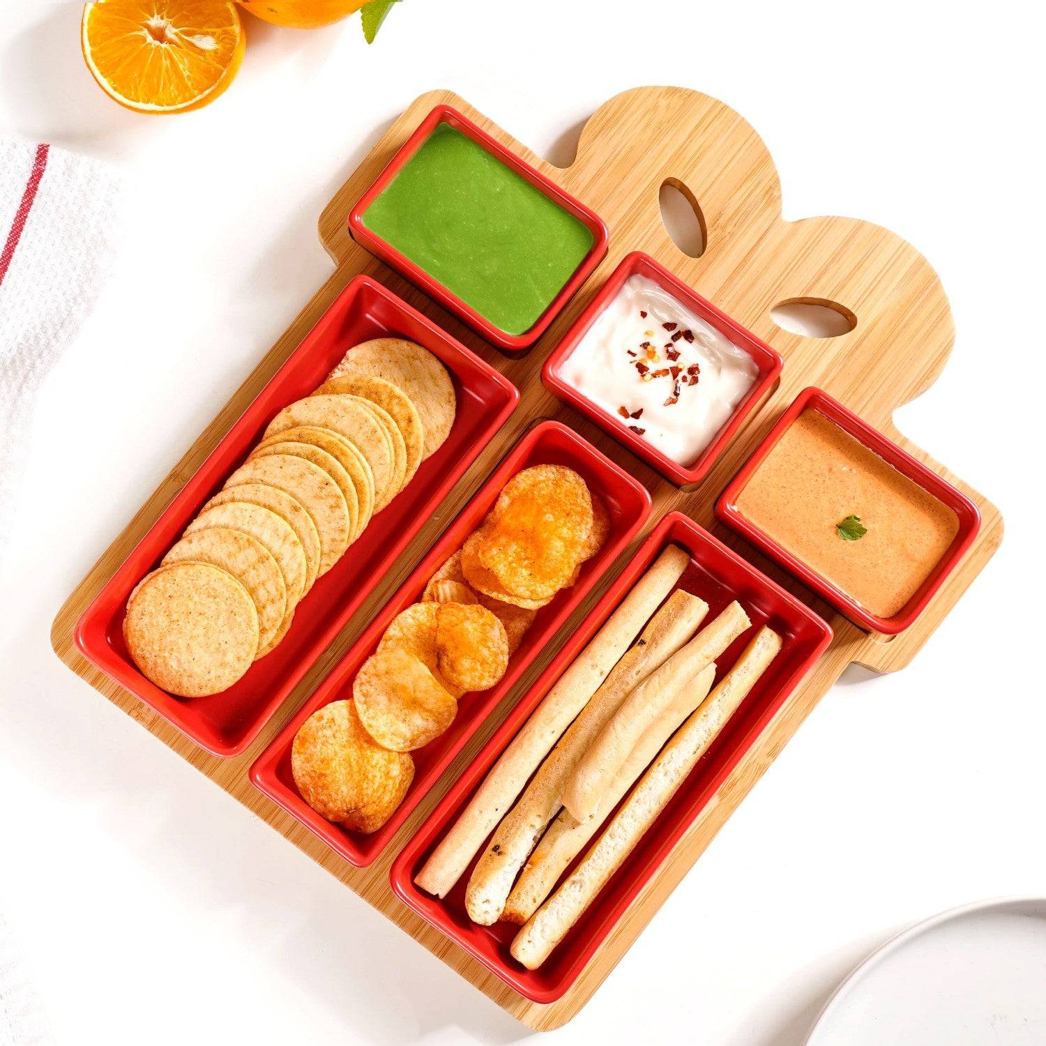 Set Of 6 Gift Box Ceramic Platter With Tray buy only at ₹2990