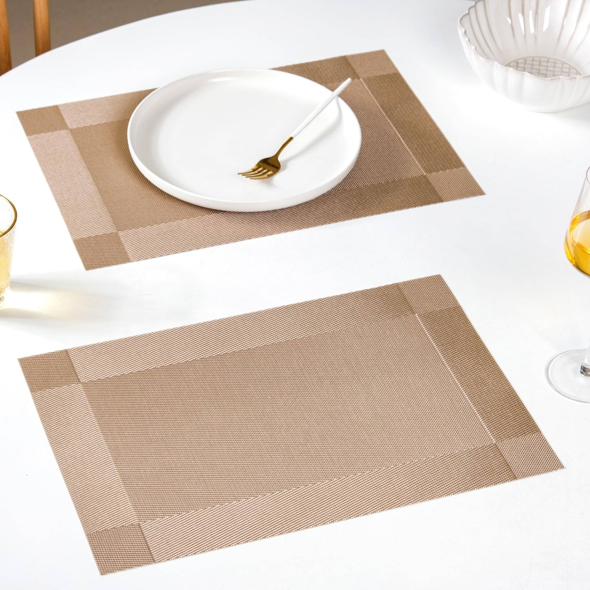 Reversible PVC Dining Table Mat Bronze Set Of 6 buy only at ₹745