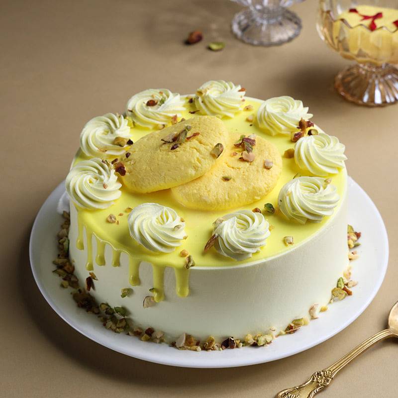Rich Rasmalai Pista Cake