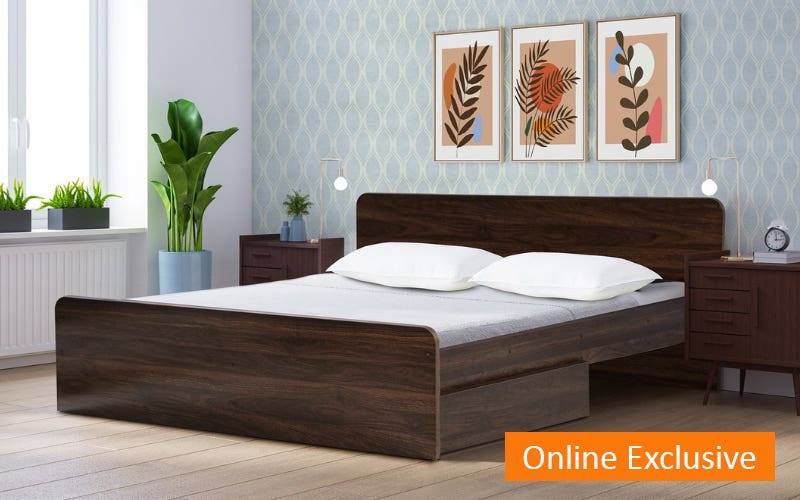 GUDSMITH Den Queen Bed With Two Drawer Storage