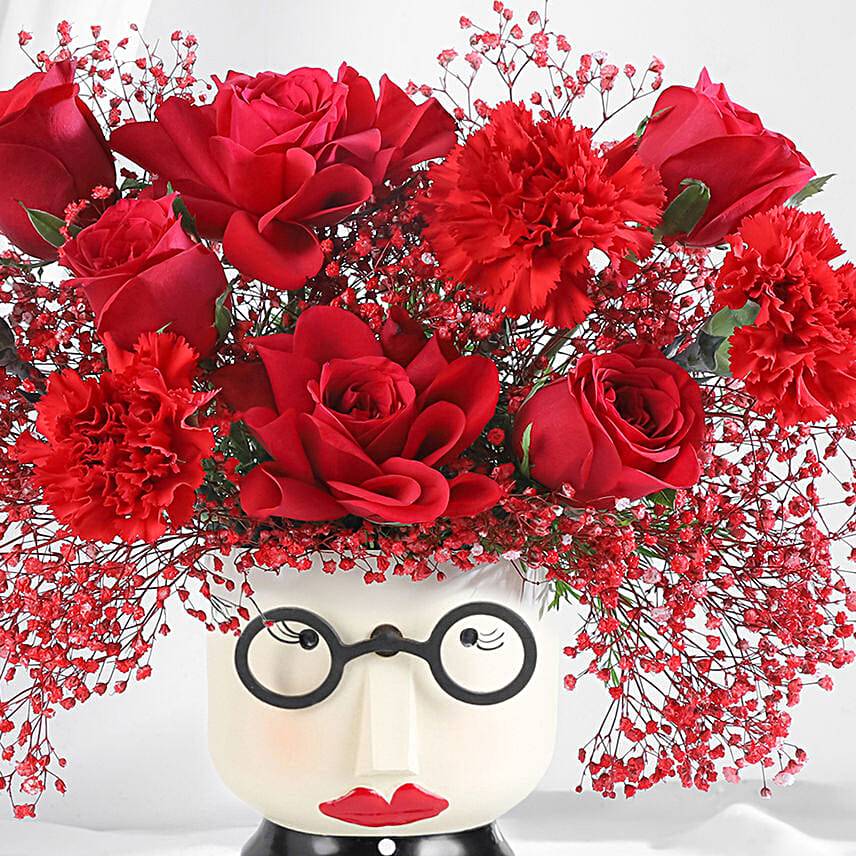 Romantic Blooms in Girl Pot