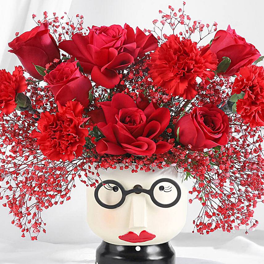 Romantic Blooms in Girl Pot