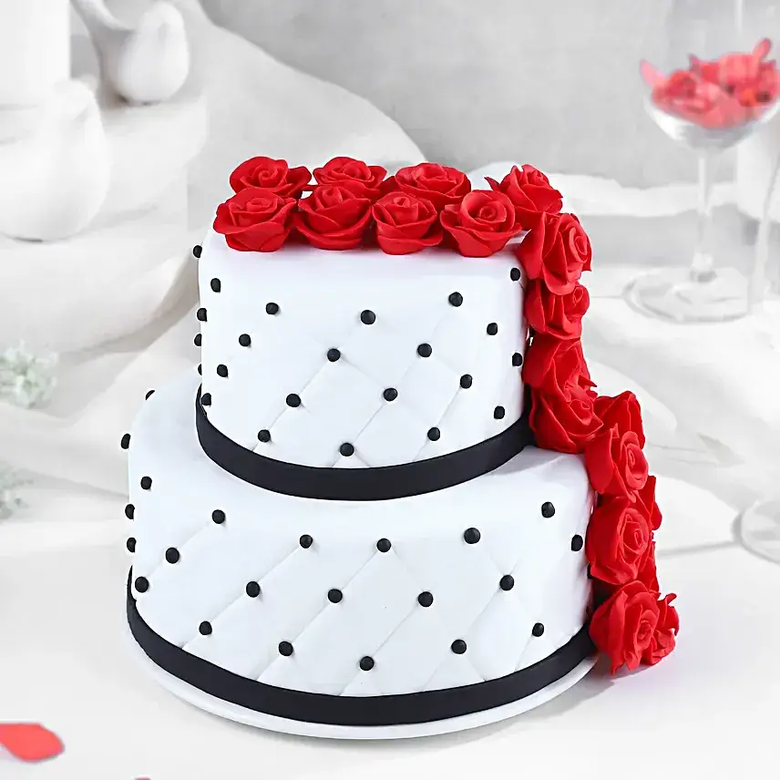 Rose Fondant Cake Black Forest 4kg