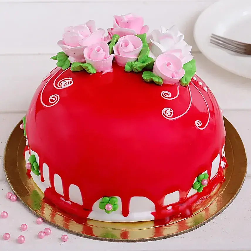 Roses On Top Chocolicious Cake- Half Kg