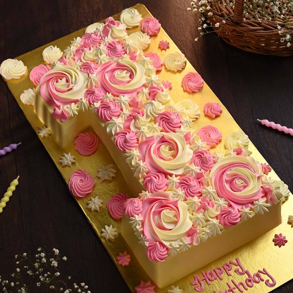 Rosettes Number Cake