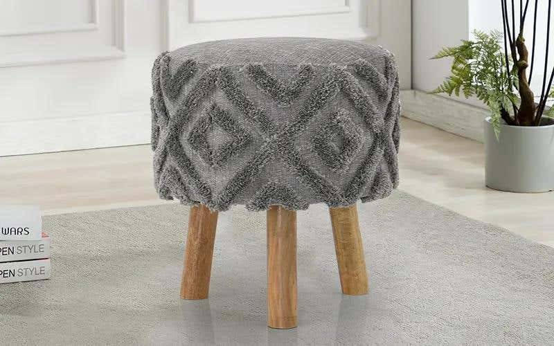 Royaloak Molfino Ottoman - Silver