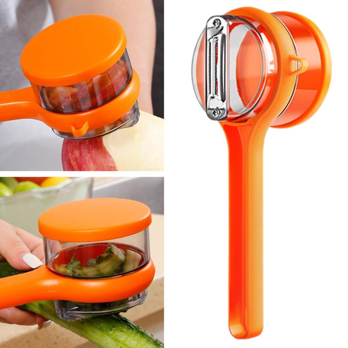 Peeler with Storage Box, Stainless Steel Multifunctional Fruit and Vegetable Peeler with Container ( Pack of 1 ) Buy @ ₹99