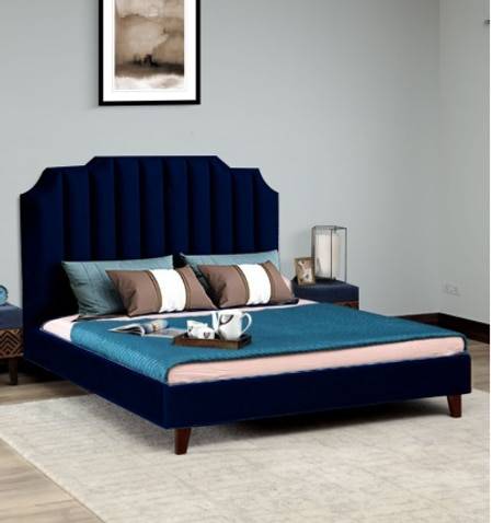 Eliana Engineered Wood Queen Size Non Storage Bed In Honey Oak Finish