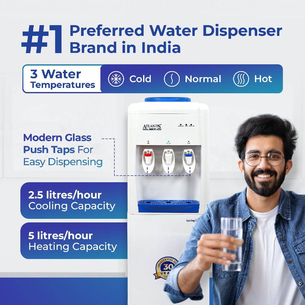 Atlantis sky floor standing water dispenser (hot cold&normal)