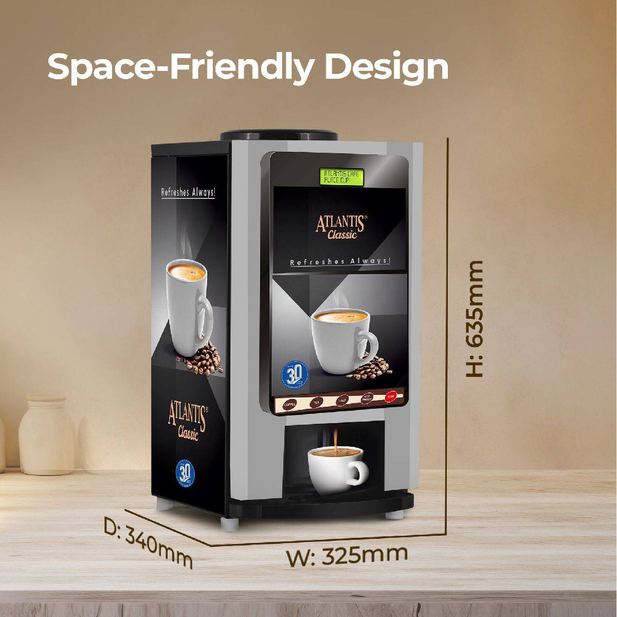 Atlantis coffee machine 2 lane(Tea and Coffee vending machine)office uses.