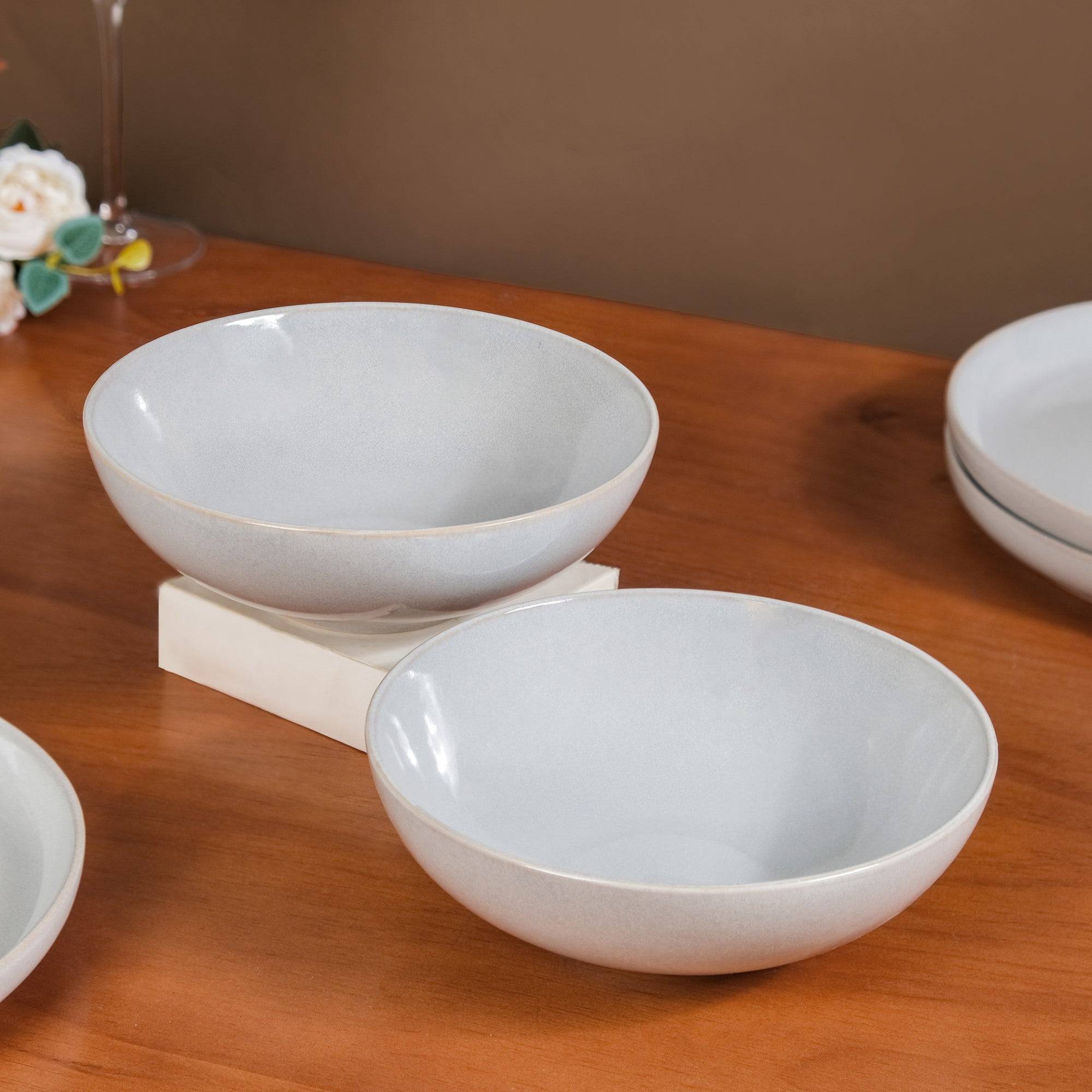 Sera Ceramic Serving Bowl Set Of 2 Grey 1000ml