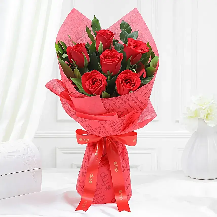 Serendipity 6 Red Roses Bunch