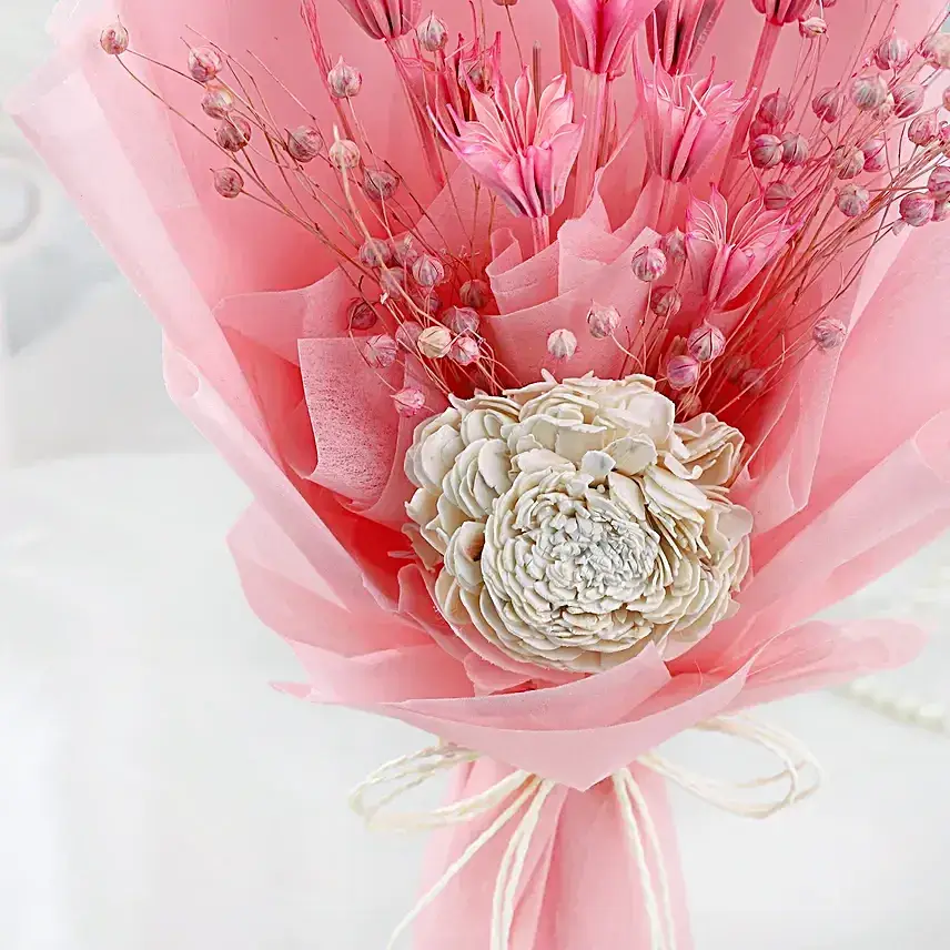 Serene Pink Dry Flower Arrangement