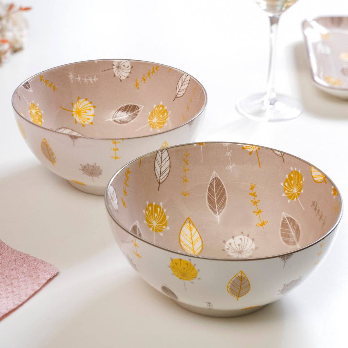 Set Of 2 Dandelion Serving Bowls 1650ml