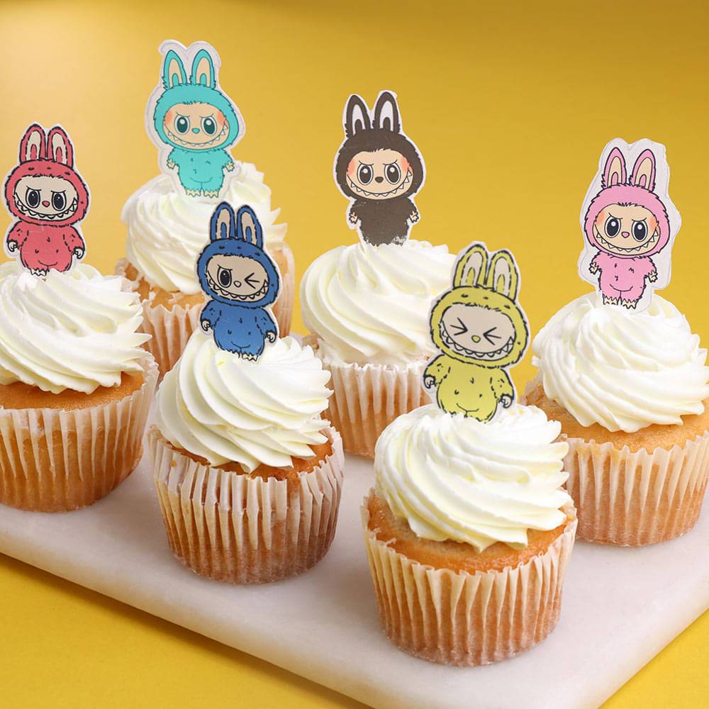 Set Of Six Adorable Labubu Cupcakes
