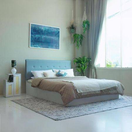 Virabhad Engineered Wood Queen Size Bed In White Finish