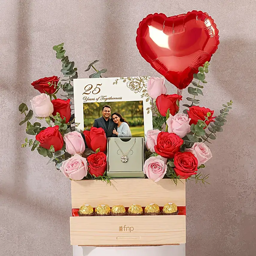 Silver Love Floral Celebration Tray
