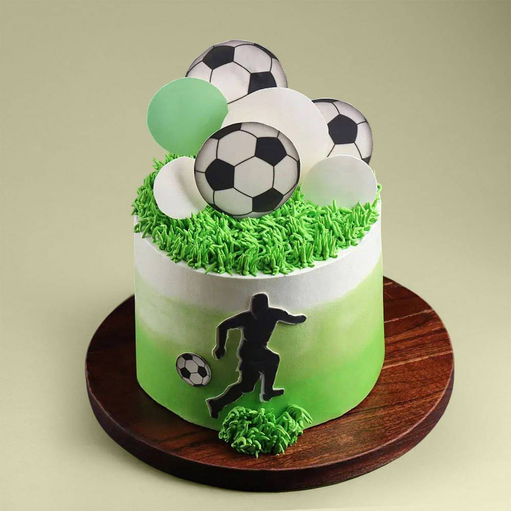 Soccer Theme Cream Cake
