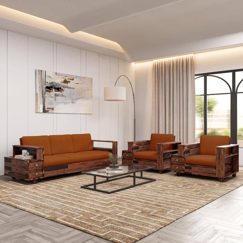 Manila Solid Wood Sofa - Three Seater