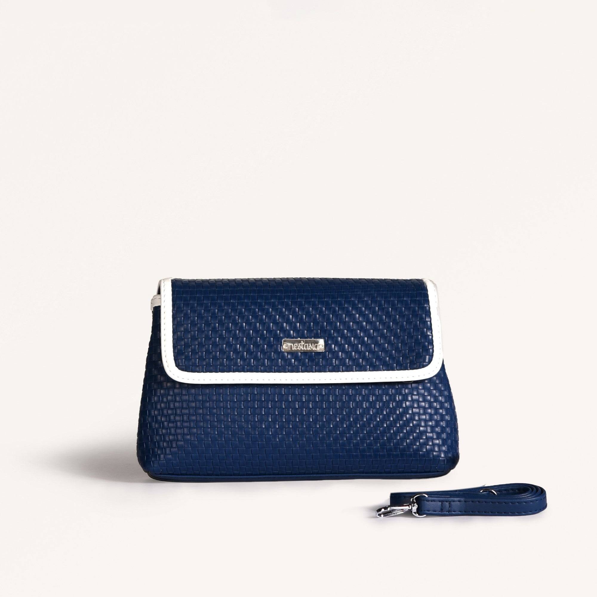 Soi Lattice Navy Blue Clutch Sling Bag