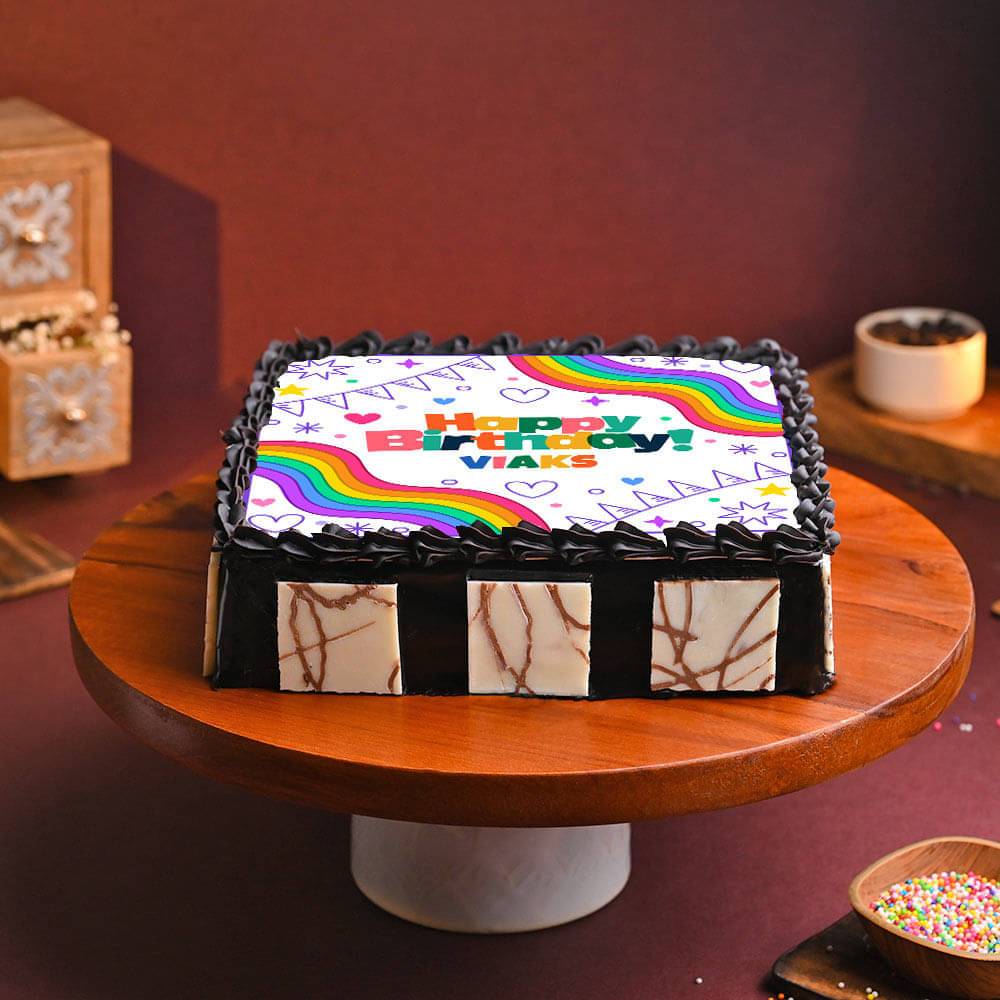 Vibrant Rainbow Birthday Cake