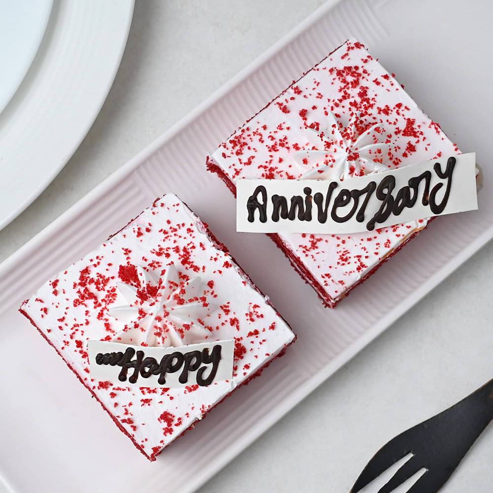 Red Velvet Anniversary Pastries
