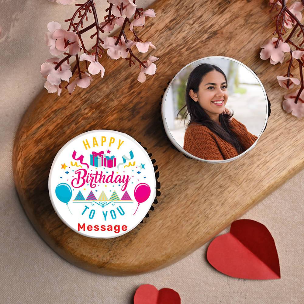 Personalised Photo Cup Cake Set of 2 Pieces